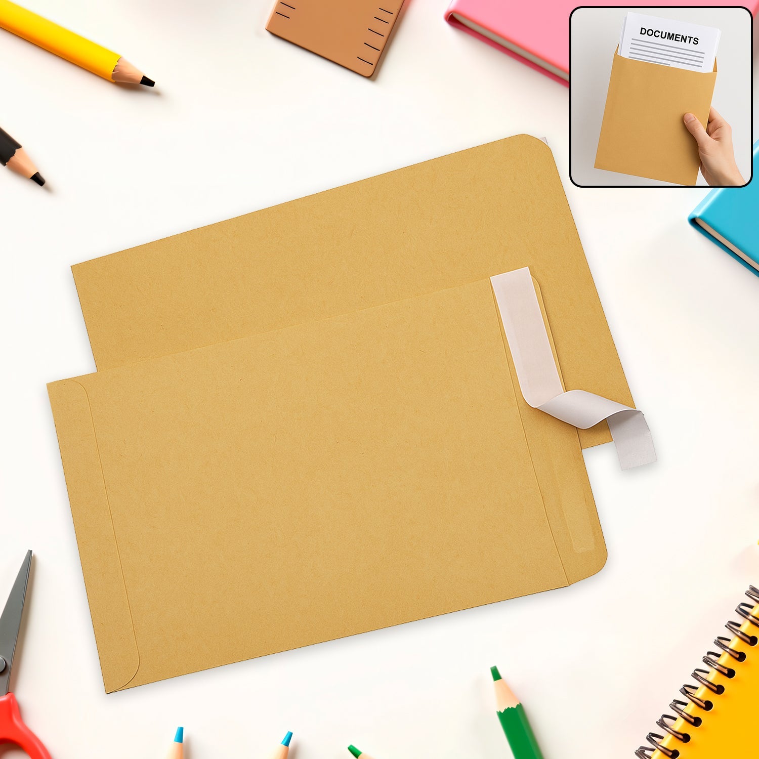 Brown Kraft Envelope for Invitations & Office Use (Mix Size / 1 Pc) Brown Kraft Envelope for Invitations & Office Use (Mix Size / 1 Pc)